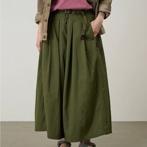 Gramicci Nylon Flare Pant super wide culottes olive gorp outdoors
